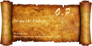 Oravik Petur névjegykártya
